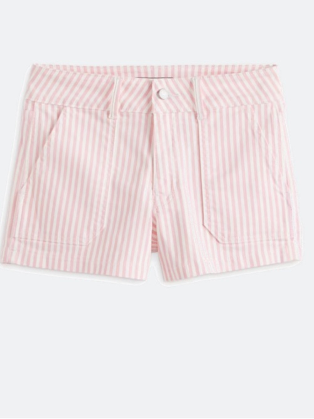 Just USA Pink and White Striped Denim Shorts